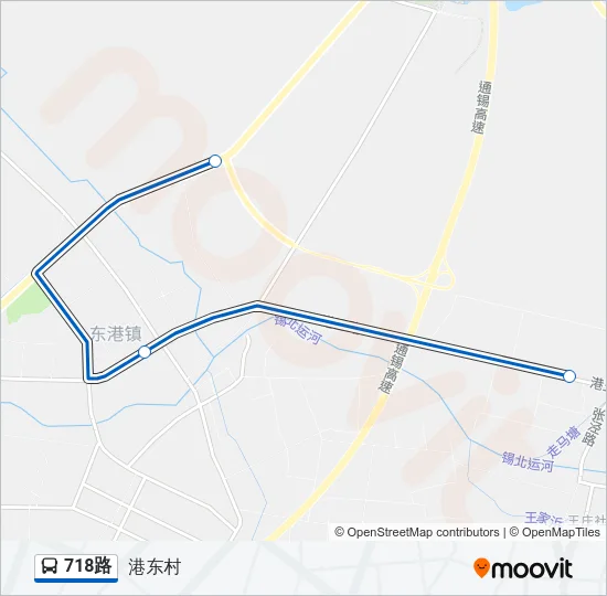 718路 Bus Line Map