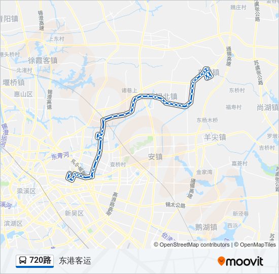 公交720路的线路图