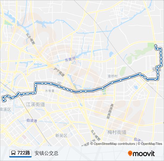 公交722路的线路图