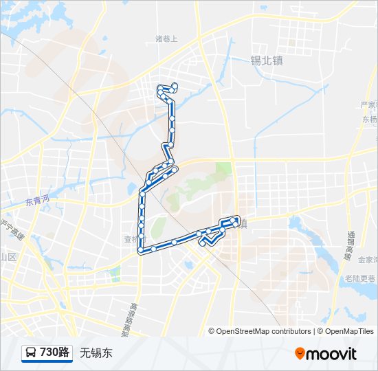 公交730路的线路图