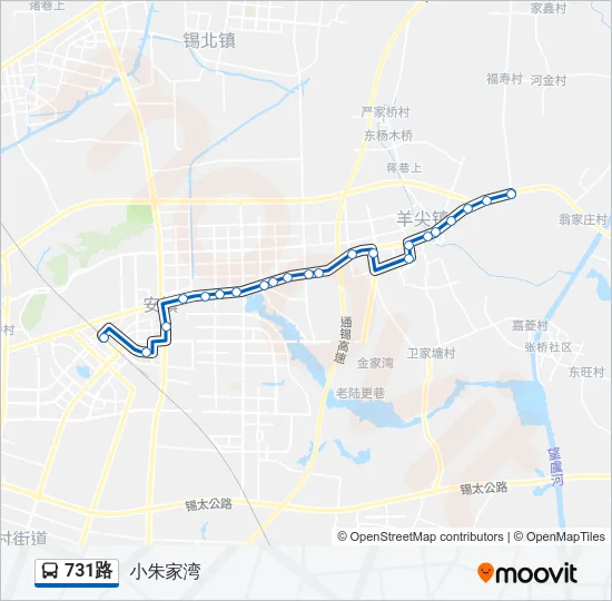 731路 Bus Line Map