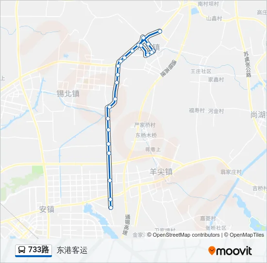 733路 Bus Line Map