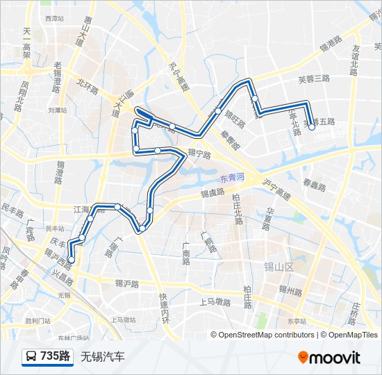 公交735路的线路图