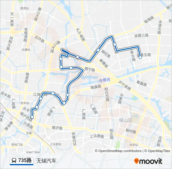 735路 Bus Line Map