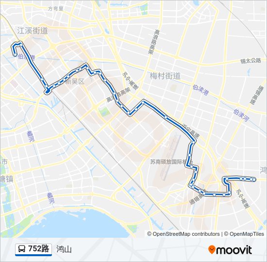 公交752路的线路图