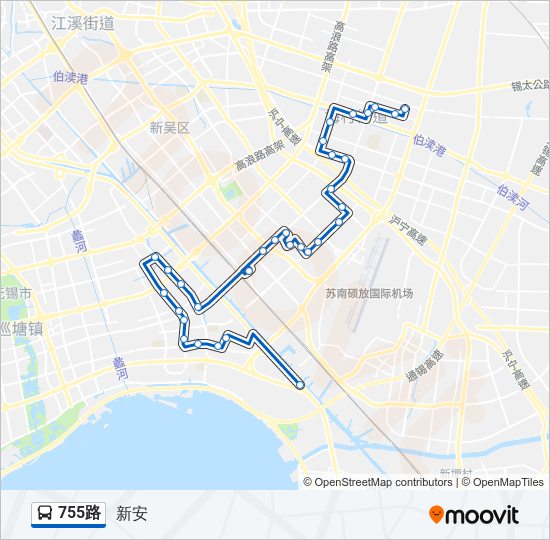 755路 bus Line Map