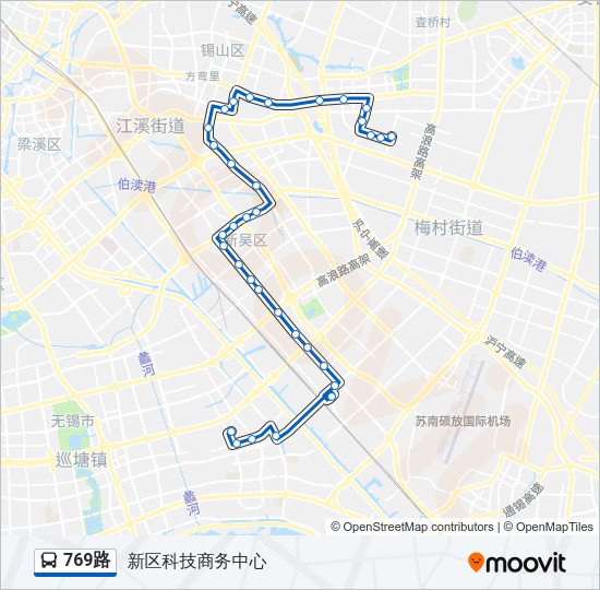 公交769路的线路图