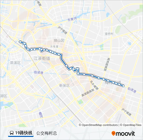 19路快线 Bus Line Map