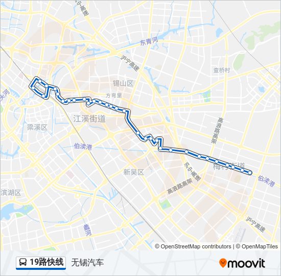 19路快线 Bus Line Map