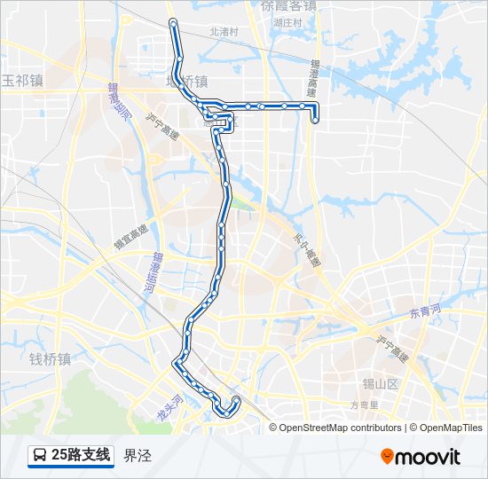 公交25支线路的线路图