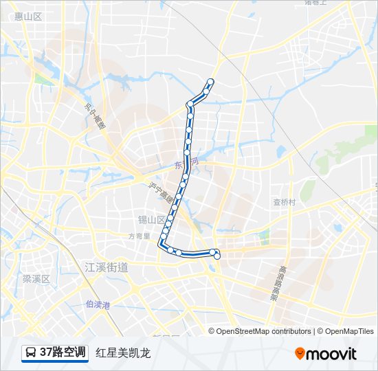 公交37空调路的线路图