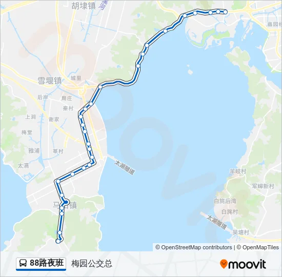 88路夜班 Bus Line Map