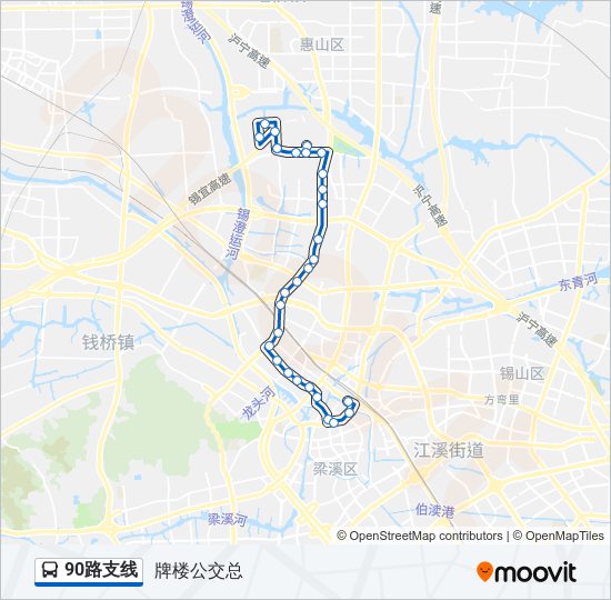 90路支线 bus Line Map