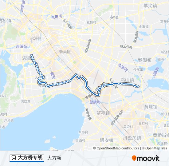 公交大方桥专路的线路图