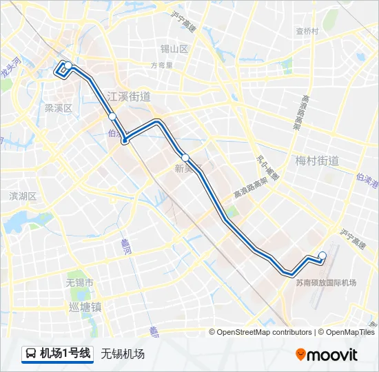 机场1号线 Bus Line Map
