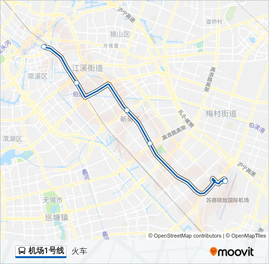 公交机场1号路的线路图