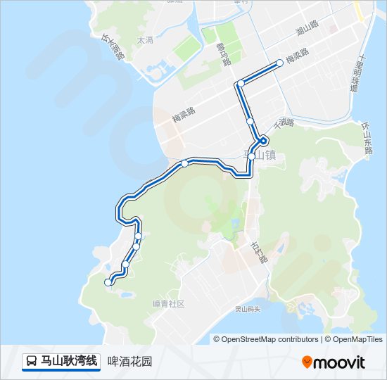 公交马山耿湾路的线路图