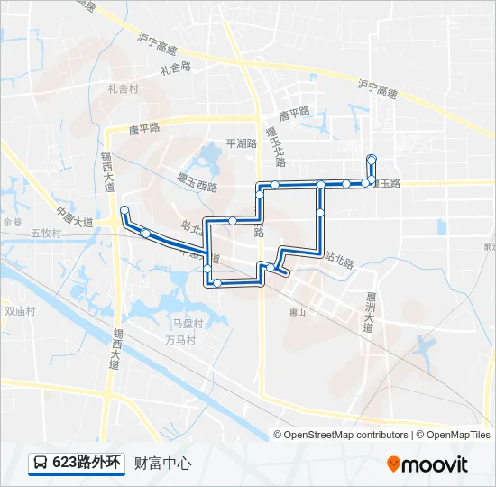 623路外环 Bus Line Map