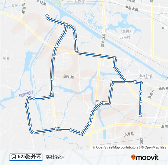 625路外环 Bus Line Map