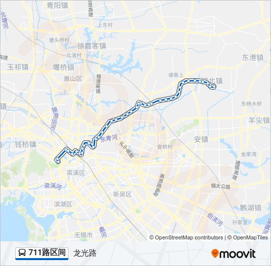 711路区间 Bus Line Map