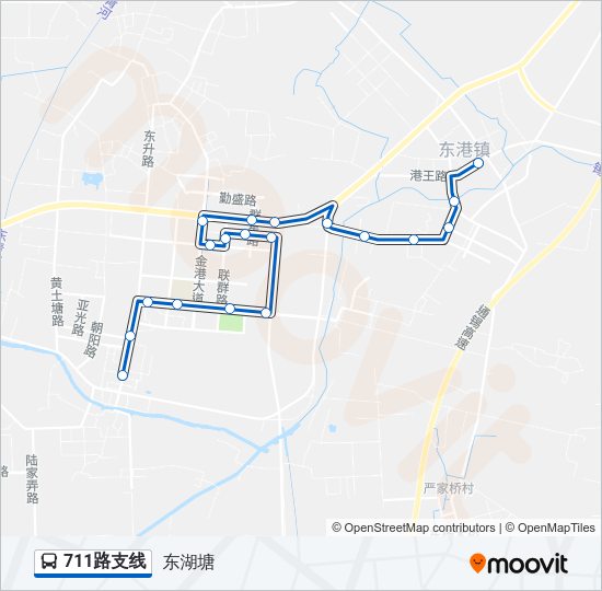 公交711支线路的线路图