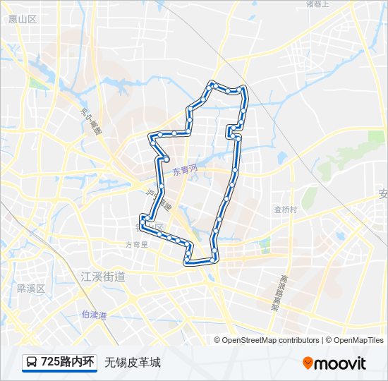 公交725内环路的线路图