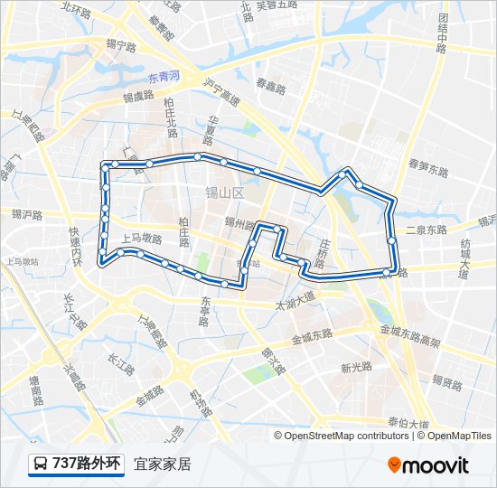 公交737外环路的线路图