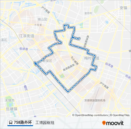 758路外环 Bus Line Map