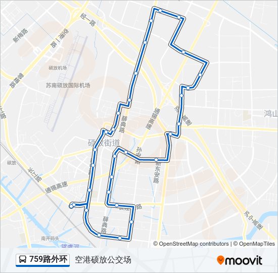 公交759外环路的线路图