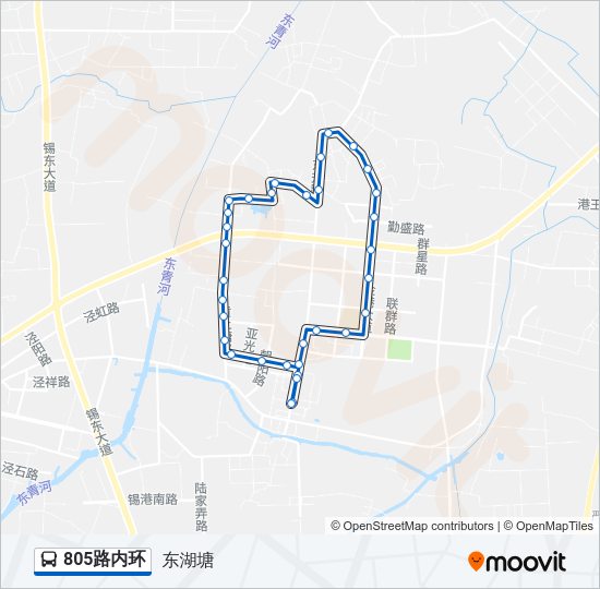 公交805内环路的线路图