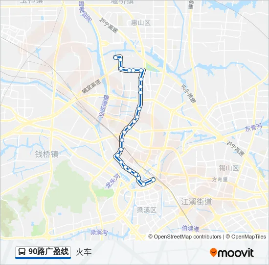 公交90广盈线路的线路图