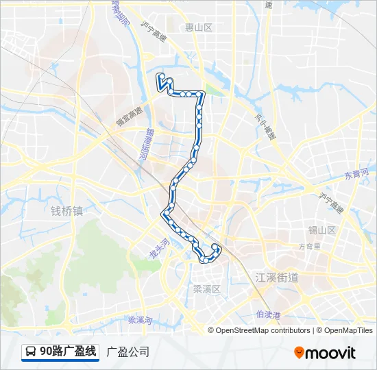 90路广盈线 Bus Line Map