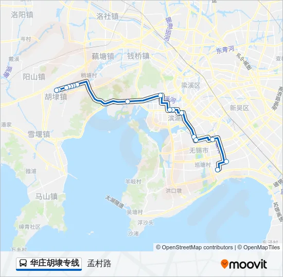 华庄胡埭专线 Bus Line Map