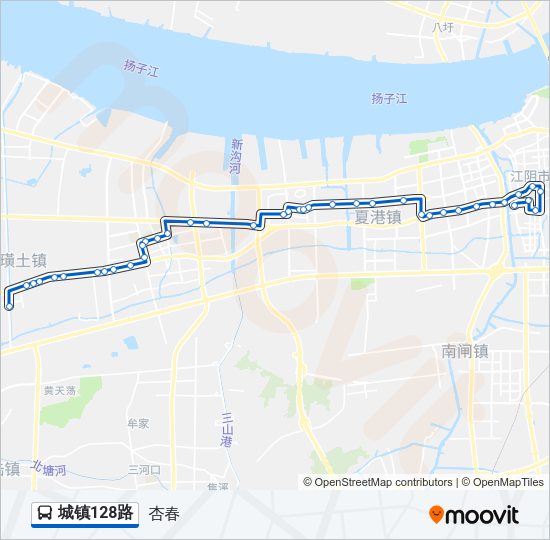 公交城镇128路的线路图