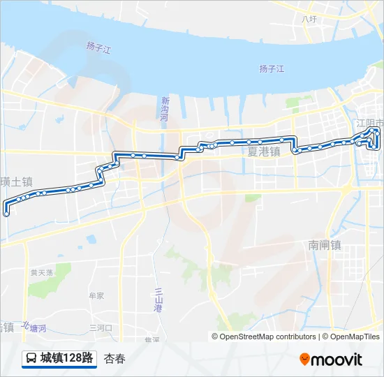 城镇128路 Bus Line Map