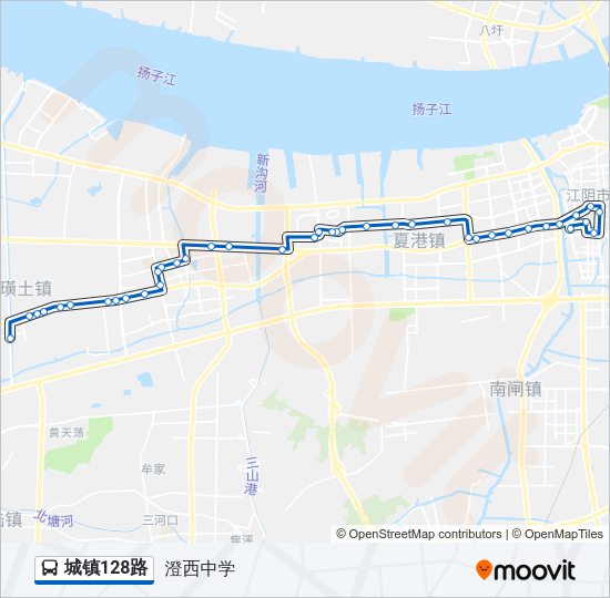 城镇128路 Bus Line Map