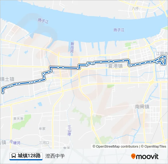 城镇128路 Bus Line Map