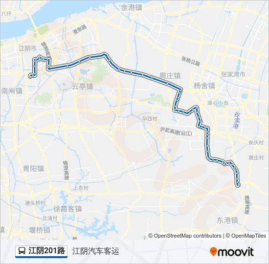 江阴201路 bus Line Map