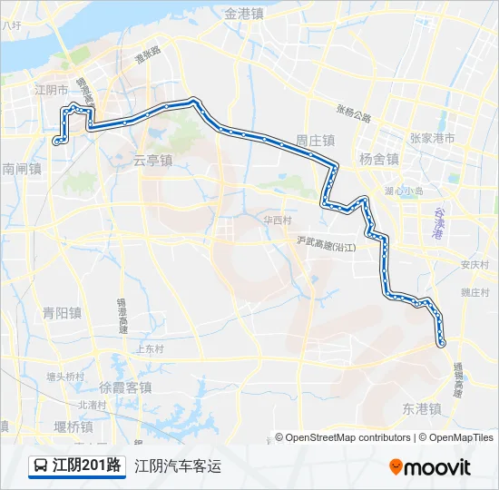 公交江阴201路的线路图