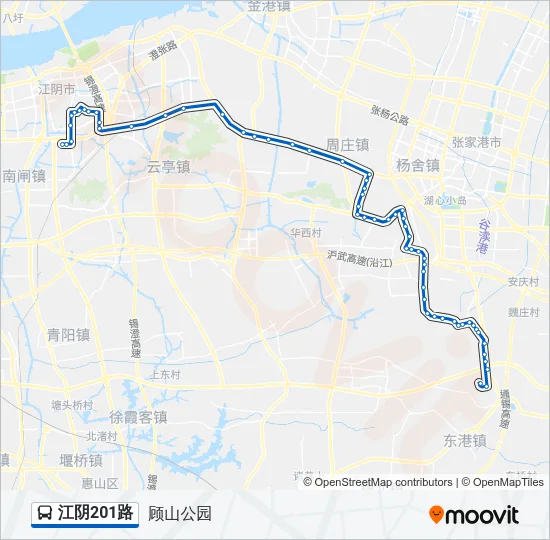公交江阴201路的线路图