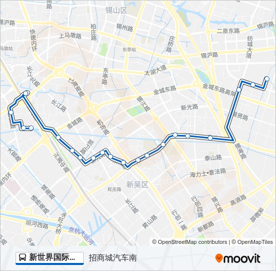 公交新世界国际专路的线路图