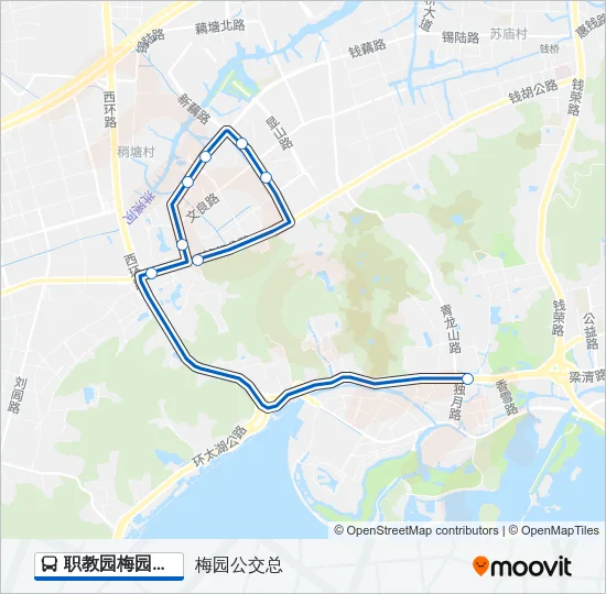 职教园梅园专线 Bus Line Map