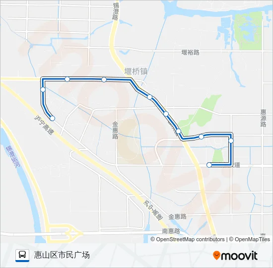 杨家圩桥临时接驳专线 Bus Line Map