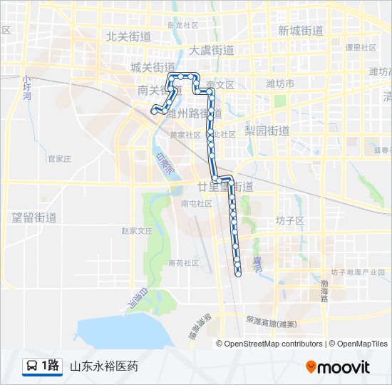 公交1路的线路图