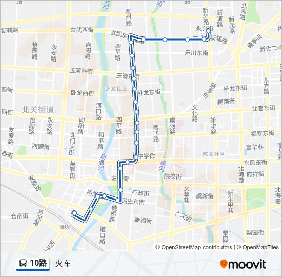 公交10路的线路图