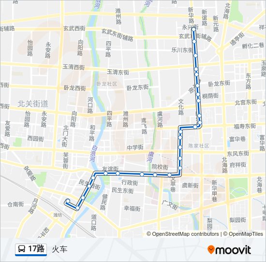 公交17路的线路图