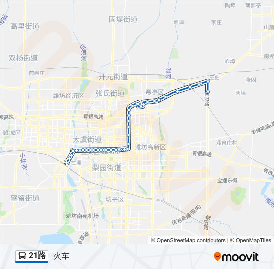 公交21路的线路图