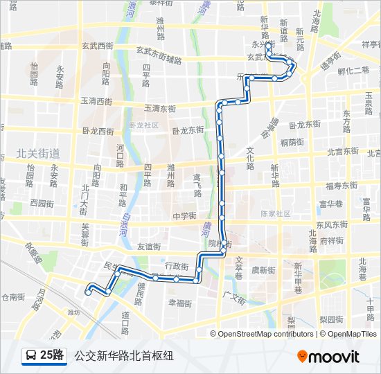 公交25路的线路图