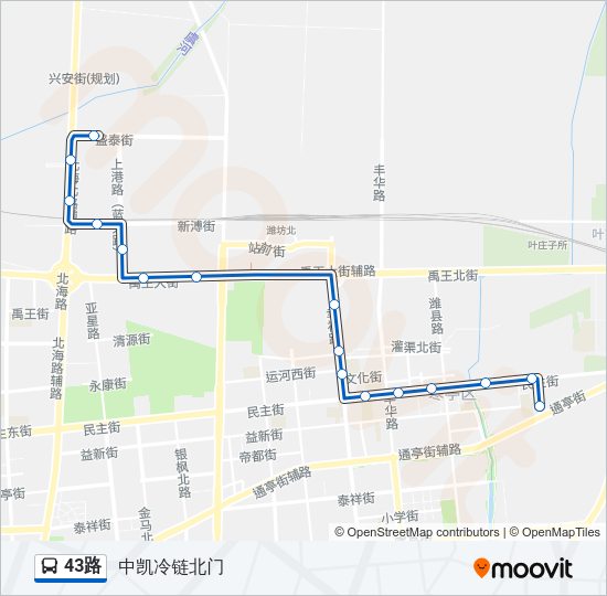 公交43路的线路图