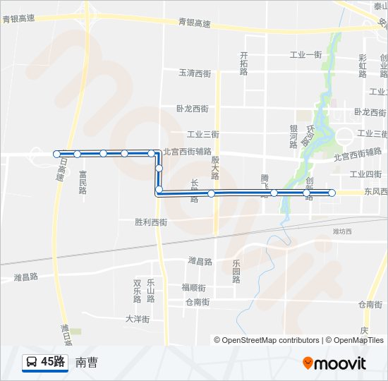 公交45路的线路图